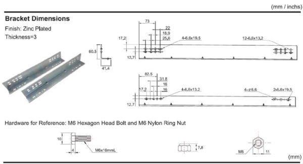 4005.conbas-bracket-dims-1.jpg Image of Container Red Base Mount: Config A - 4005.CONBAS - Sliding Systems
